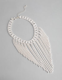 Silver Cubic Zirconia Short Curtain Choker Necklace - link has visual effect only