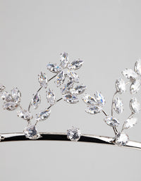 Rhodium Cubic Zirconia Draped Flower Alice Band - link has visual effect only