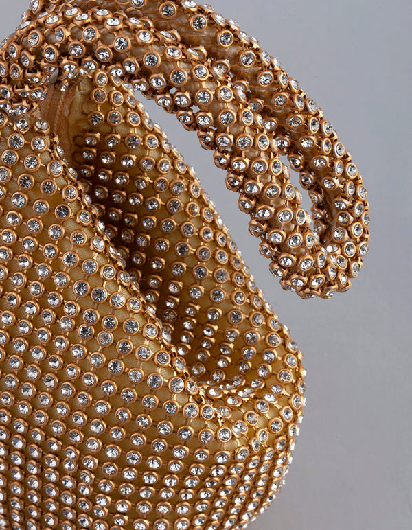 Silver Diamante Triangular Purse
