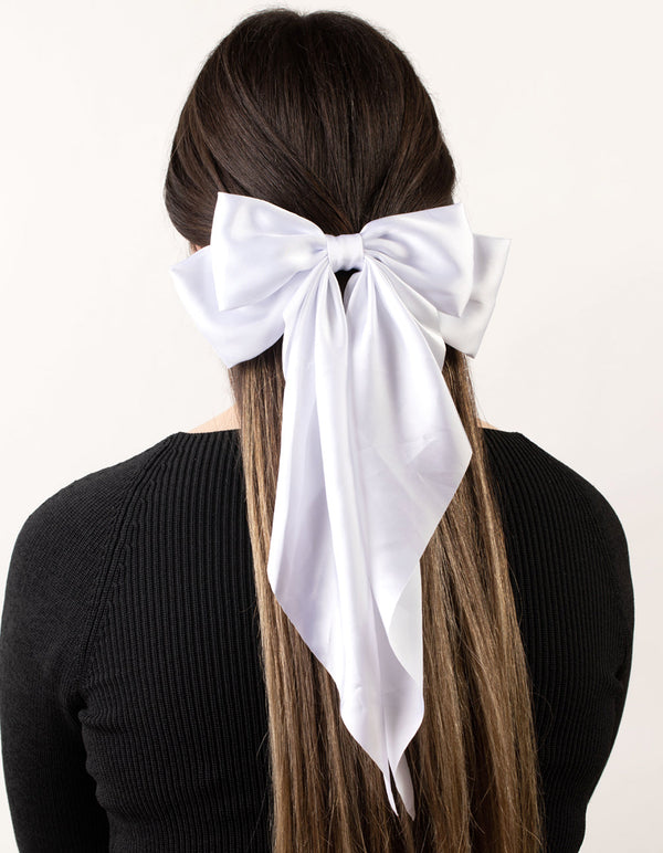 White Bow Clip