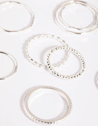 Silver Mixed Band Ring Pack - link has visual effect only