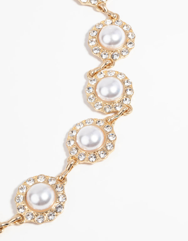 Gold Pearl and Diamante Belt