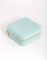 Turquoise PU Leather Square Jewellery Box - link has visual effect only