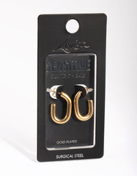 Gold Plated Surgical Steel Oval Hoop Earrings - link has visual effect only