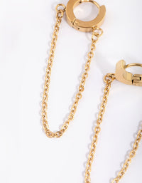Gold Plated Surgical Steel Chain Huggie Hoop Earrings - link has visual effect only