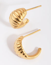 Gold Plated Surgical Steel Chunky Croissant Hoop Earrings - link has visual effect only