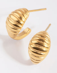Gold Plated Surgical Steel Chunky Croissant Hoop Earrings - link has visual effect only