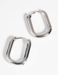 Zilveren Huggie Hoop Oorbellen - link has visual effect only