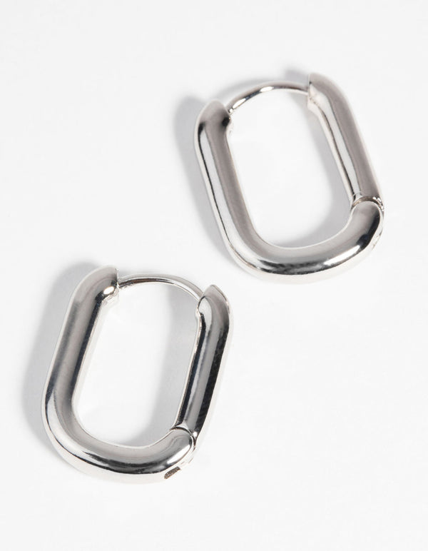 Zilveren Huggie Hoop Oorbellen