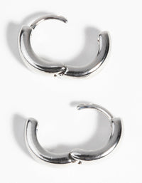 Srebrne grube kolczyki typu huggie hoop - link has visual effect only