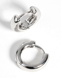 Srebrne grube kolczyki typu huggie hoop - link has visual effect only