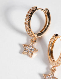 Gold Star Huggie Hoop Earrings - link has visual effect only
