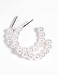 Rose Gold Pearl Hoop Earrings - link has visual effect only