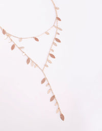 Rose Gold Glitter Leaf Necklace - link has visual effect only