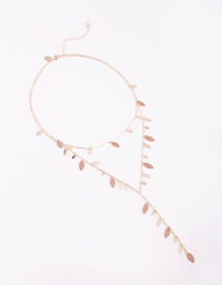 Rose Gold Glitter Leaf Necklace - link has visual effect only