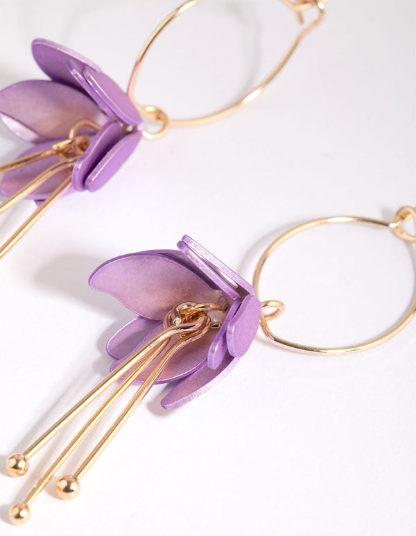 Gold Floral Drop Earrings