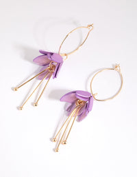 Gold Floral Drop Earrings - link has visual effect only