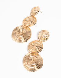 Gold Spiral Drop Earrings - link has visual effect only
