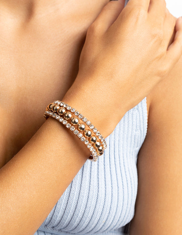 Gold Diamante Cuff Bracelet
