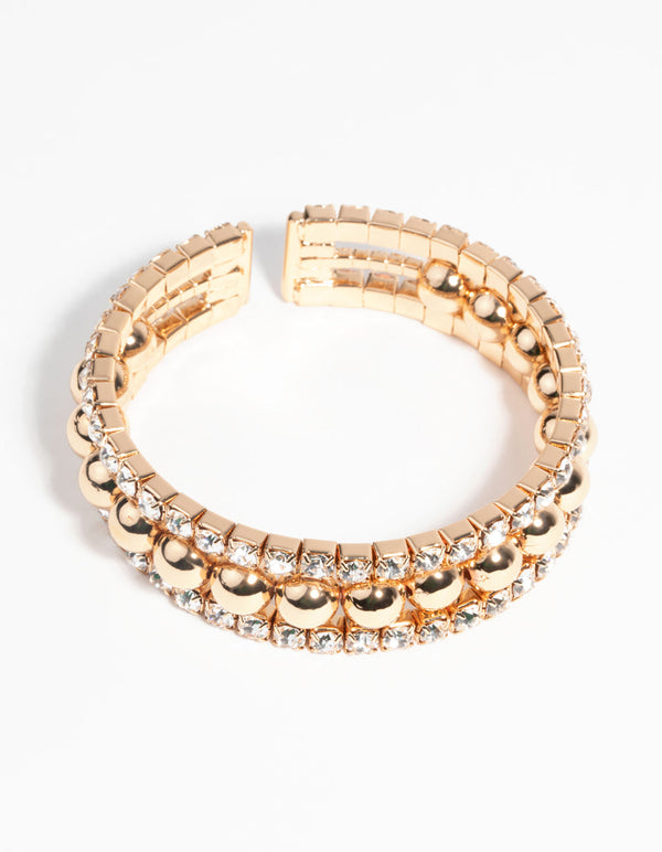Gold Diamante Cuff Bracelet