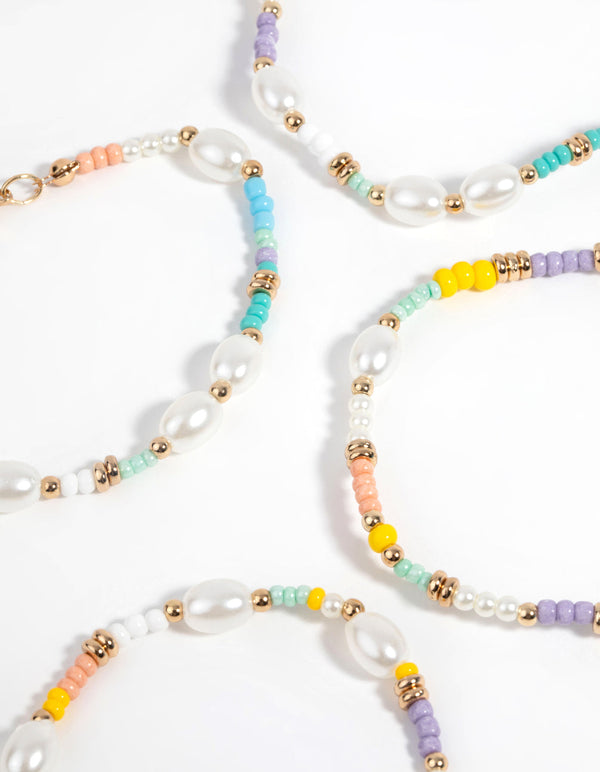 Gold Beaded Bracelet Pack