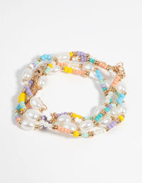 Gold Beaded Bracelet Pack - link has visual effect only