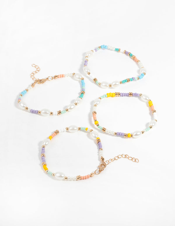 Gold Beaded Bracelet Pack