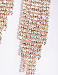 Rose Gold Diamante Drop Earrings - link has visual effect only