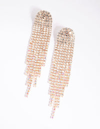 Rose Gold Diamante Drop Earrings - link has visual effect only