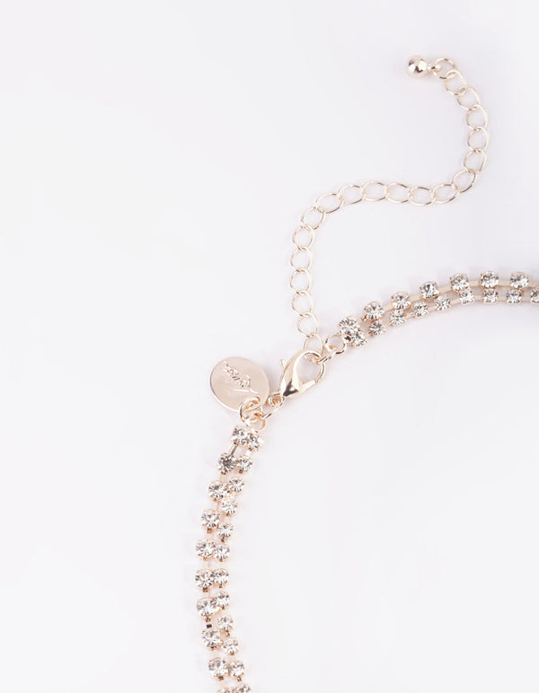Rose Gold Diamante Necklace