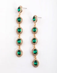 Green and Gold Drop Earrings - link has visual effect only