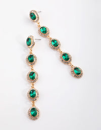 Green and Gold Drop Earrings - link has visual effect only