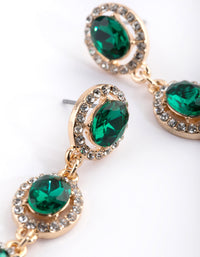 Green and Gold Drop Earrings - link has visual effect only