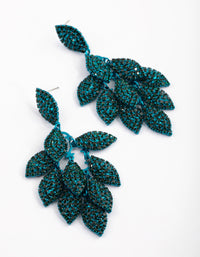 Matte groene diamanten blad oorbellen - link has visual effect only