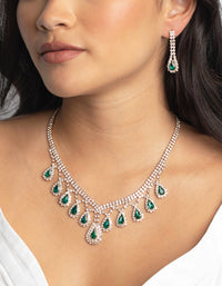 Gold Teardrop Necklace and Earrings Set - link has visual effect only
