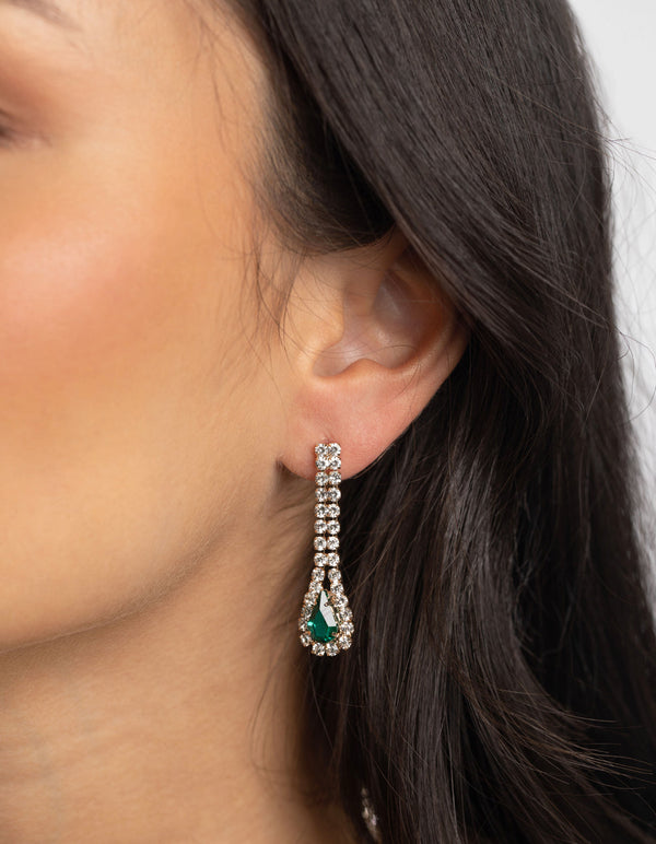 Gold Teardrop Necklace and Earrings Set