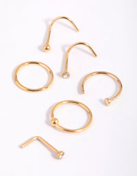 Gold-Plated Titanium Nose Stud Pack - link has visual effect only