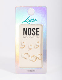 Gold-Plated Titanium Nose Stud Pack - link has visual effect only