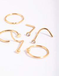 Gold-Plated Titanium Nose Stud Pack - link has visual effect only