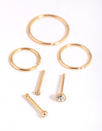 Gold-Plated Titanium Nose Stud Pack - link has visual effect only