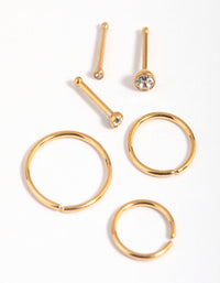 Gold-Plated Titanium Nose Stud Pack - link has visual effect only