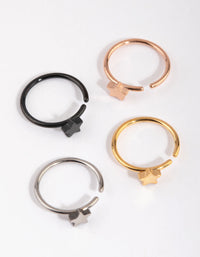 Titanium Star Nose Ring Pack - link has visual effect only