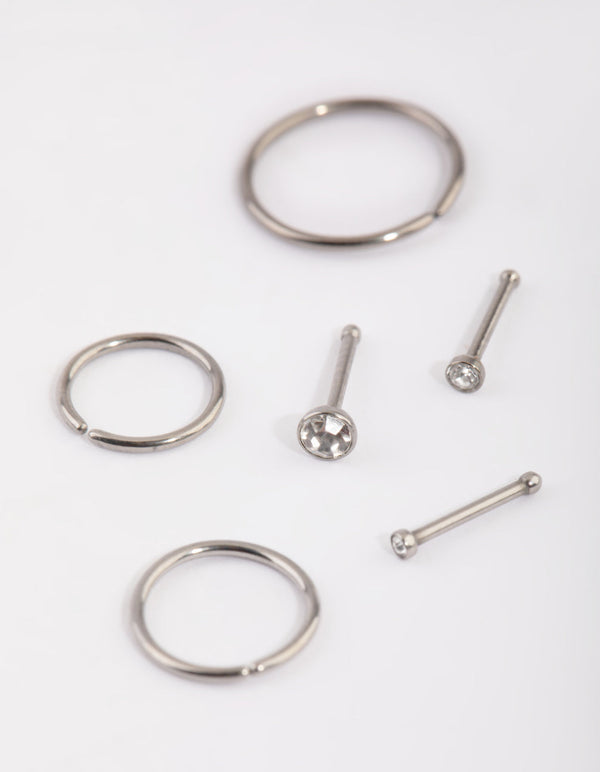 Titanium Nose Stud and Ring Pack