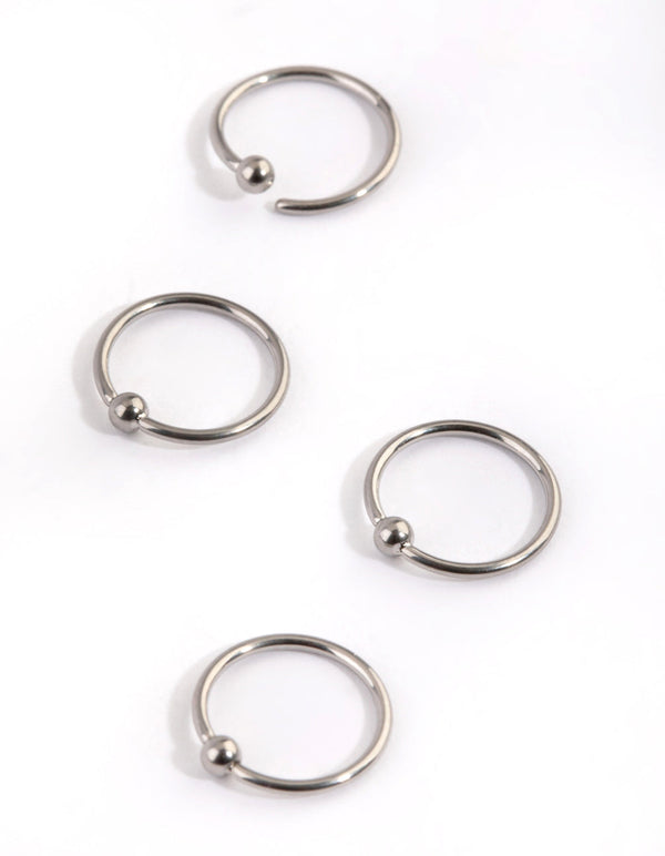 Titanium Plain Nose Ring Pack