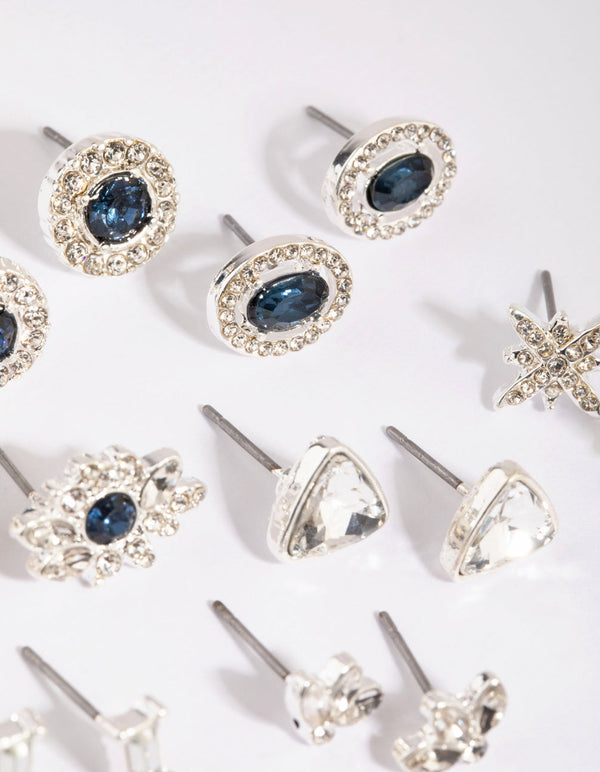 Royal Blue Diamante Ring and Earring Pack