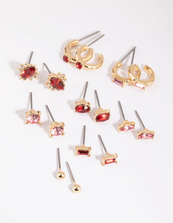 Gold and Red Earring Pack