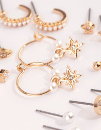 Gold Celestial Pearl Stud Earring Pack - link has visual effect only