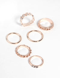 Rose Gold Square Diamante Ring Pack - link has visual effect only
