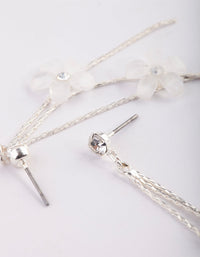 Silver Flower Drop Earrings - link has visual effect only