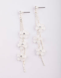 Silver Flower Drop Earrings - link has visual effect only